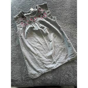 Carters Girls Sz 8 EMBROIDERED‎ Floral Summer DRESS Chambray